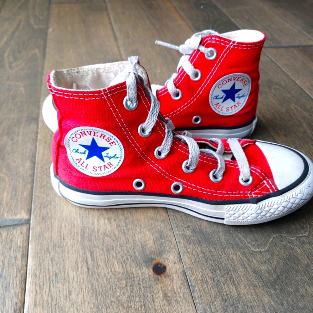 Kids Red Converse Shoes 10.5